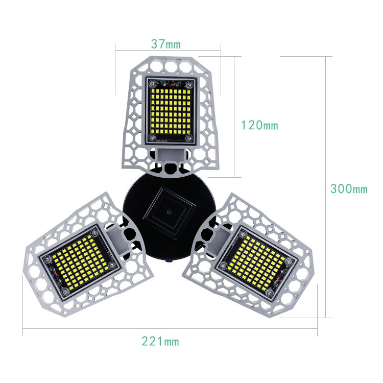 100W LED Industrial Mining Light Waterproof Light Sensor Folding Tri-Leaf Garage Lamp(White Light) - Special Engineering Lighting by PMc TechLife | Online Shopping South Africa | PMc TechLife | Buy Now Pay Later Mobicred