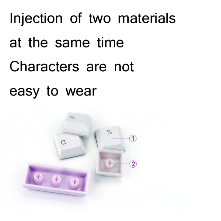 104-Keys Two-Color Mold Transparent PBT Keycap Mechanical Keyboard(Pink White) - Wired Keyboard by PMC Jewellery | Online Shopping South Africa | PMC Jewellery | Buy Now Pay Later Mobicred
