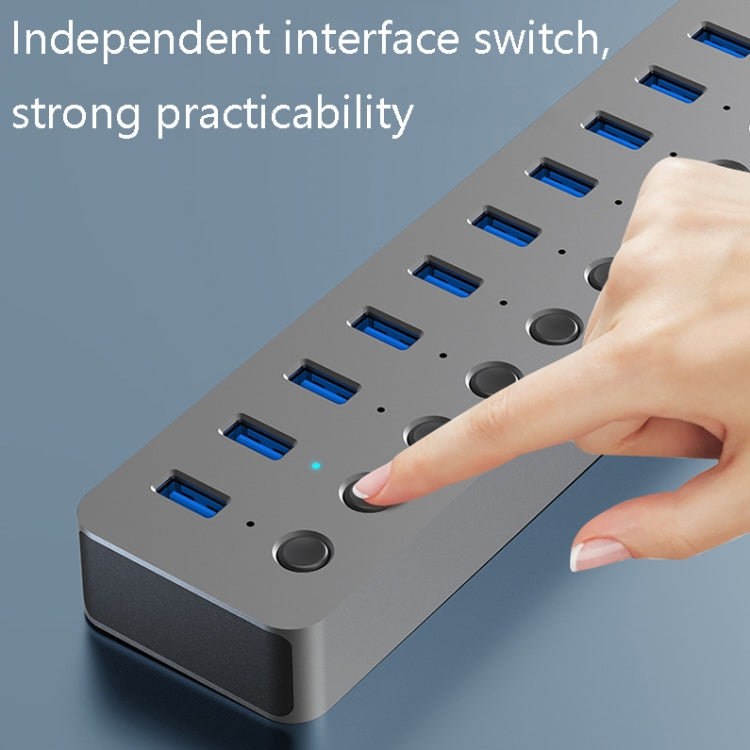 Blueendless USB Splitter Aluminum Alloy QC Fast Charge Expander, Number of interfaces: 7-port (12V2A Power) - free shipping - PMC Jewellery - Order now!