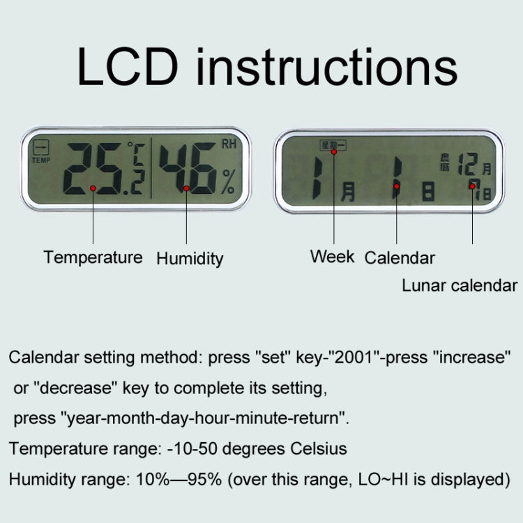 13 Inch Dual-screen LED Display Wall Clock Living Room Temperature And Humidity Calendar Multi-function Clock(Black) - Wall Clock by PMc TechLife | Online Shopping South Africa | PMc TechLife | Buy Now Pay Later Mobicred