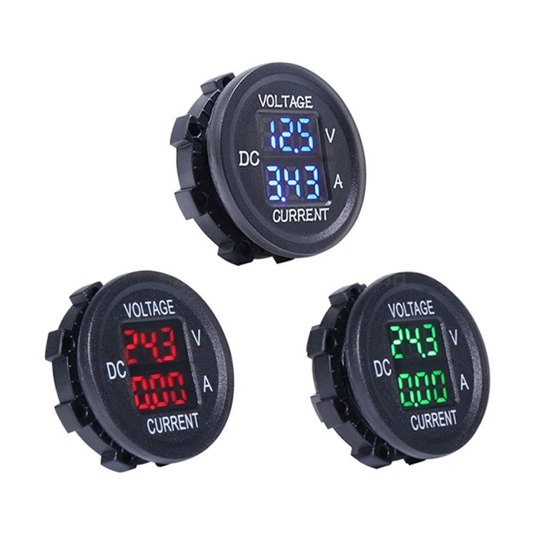 2 In 1 Modified Car Double Digital Voltage Current Table Measuring Instrument(Red Light) - Clocks & Car Meters by PMC TechLife | Online Shopping South Africa | PMC TechLife | Buy Now Pay Later Mobicred