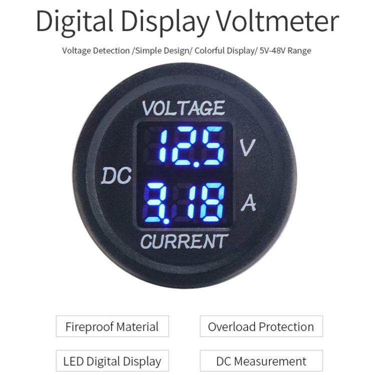 2 In 1 Modified Car Double Digital Voltage Current Table Measuring Instrument(Green Light) - Clocks & Car Meters by PMC TechLife | Online Shopping South Africa | PMC TechLife | Buy Now Pay Later Mobicred