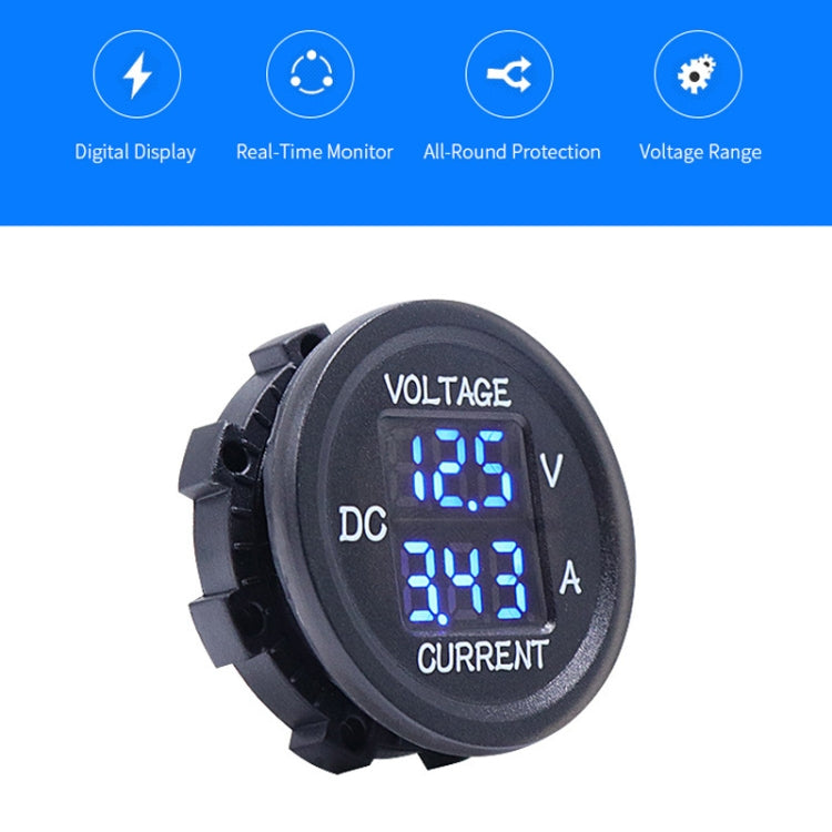 2 In 1 Modified Car Double Digital Voltage Current Table Measuring Instrument(Red Light) - Clocks & Car Meters by PMC TechLife | Online Shopping South Africa | PMC TechLife | Buy Now Pay Later Mobicred