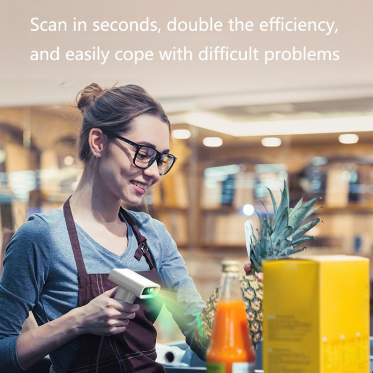 Deli Express Single Scanner Cashier Scanner, Specification: White Wired - free shipping - PMC Jewellery - Order now!