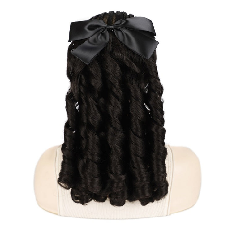 Princess Curly Ponytail Wig Costume Film And Television Retro Prom Comb Ponytail Curly Hair(Dark Brown) - free shipping - PMC TechLife - Order now!