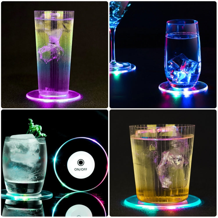 LED Flashing Coaster Bar KTV Cocktail Base Light Luminous Coaster(Round Color Light) - Insulation by PMc TechLife | Online Shopping South Africa | PMc TechLife | Buy Now Pay Later Mobicred