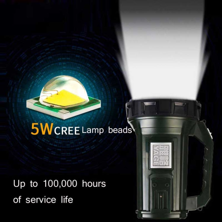 YAGE 5701 10W LED Strong Light Long-Range Searchlight Outdoor Lighting Rechargeable Flashlight, CN Plug(Ink Green) - LED Flashlight by YAGE | Online Shopping South Africa | PMc TechLife | Buy Now Pay Later Mobicred