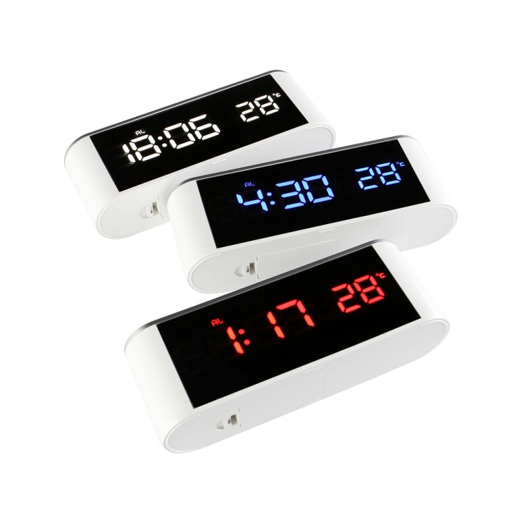 Home LED Mirror Multifunction Electronic Clock Mirror Clock Household Thermometer(White Word) - Alarm Clocks by PMc TechLife | Online Shopping South Africa | PMc TechLife | Buy Now Pay Later Mobicred