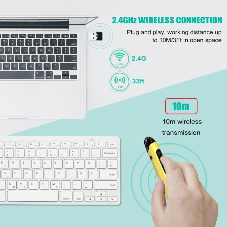 PR-A19 2.4GHz Wireless Charging Bluetooth Mouse Pen Type Shining Quiet Mouse(Yellow) - free shipping - PMC Jewellery - Order now!