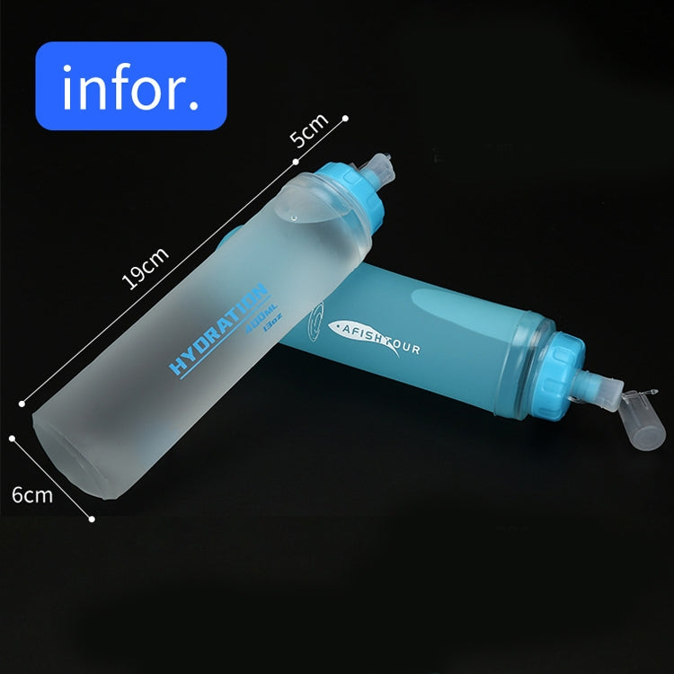 AFISHTOUR TPU Outdoor Sports Soft Water Bag Marathon Water Bottle Folding Water Bag, Capacity: 400ml (Blue) - free shipping - PMC TechLife - Order now!