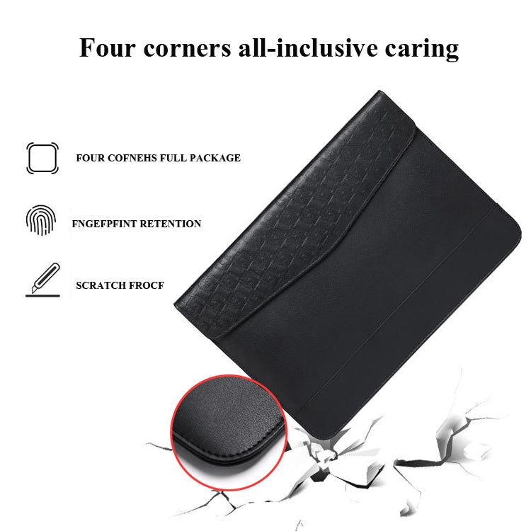 Horizontal  Embossed Notebook Liner Bag Ultra-Thin Magnetic Holster, Applicable Model: 14-15 inch(Dark Blue) - 14.1 inch by PMC Jewellery | Online Shopping South Africa | PMC Jewellery | Buy Now Pay Later Mobicred