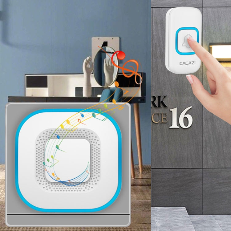 CACAZI V028F 1 For 3 Wireless Music Doorbell without Battery, Plug:US Plug(White) - free shipping - PMC TechLife - Order now!