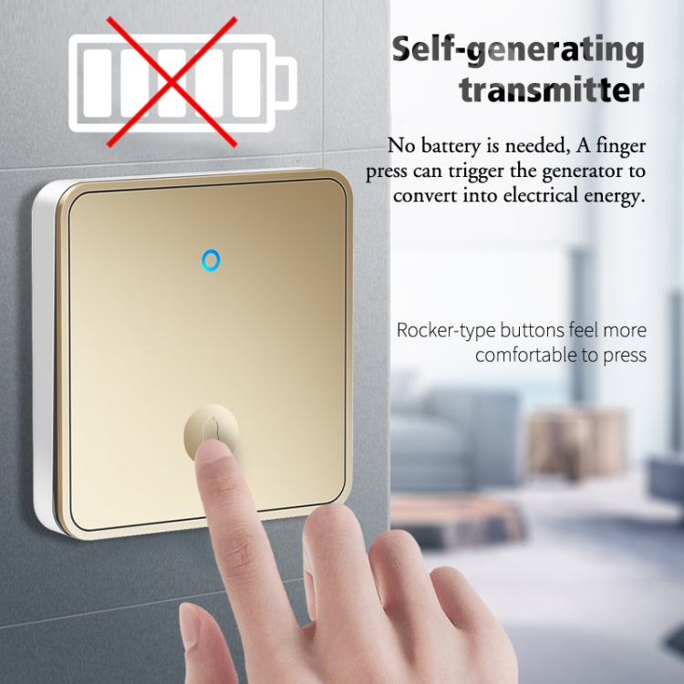 CACAZI FA50 1 For 1 Push-button Self-generating Wireless Doorbell, Plug:EU Plug(Gold) - free shipping - PMC TechLife - Order now!