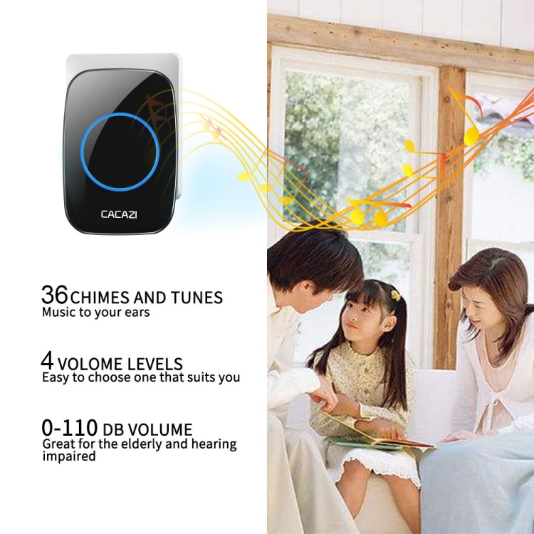 CACAZI H10 1 For 2 Home Wireless Music Doorbell without Battery, Plug:EU Plug(White) - Wireless Doorbell by CACAZI | Online Shopping South Africa | PMC TechLife | Buy Now Pay Later Mobicred