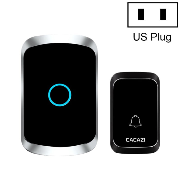 CACAZI A50 1 For 1 Wireless Music Doorbell without Battery, Plug:US Plug(Black) - Wireless Doorbell by CACAZI | Online Shopping South Africa | PMC TechLife | Buy Now Pay Later Mobicred
