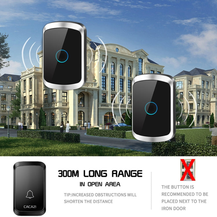CACAZI A50 1 For 1 Wireless Music Doorbell without Battery, Plug:EU Plug(White) - free shipping - PMC TechLife - Order now!