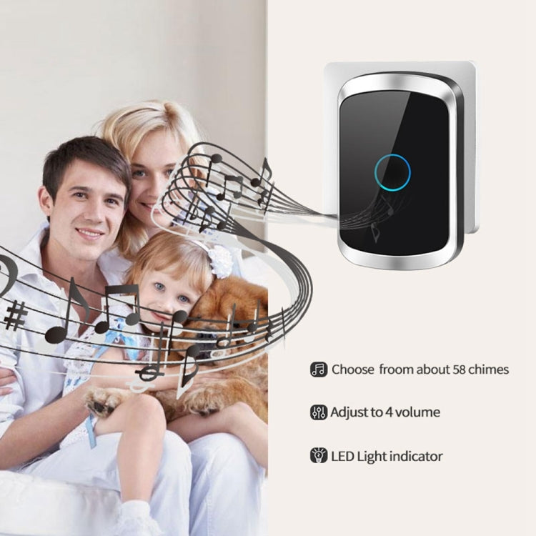 CACAZI A50 1 For 1 Wireless Music Doorbell without Battery, Plug:UK Plug(White) - Wireless Doorbell by CACAZI | Online Shopping South Africa | PMC TechLife | Buy Now Pay Later Mobicred