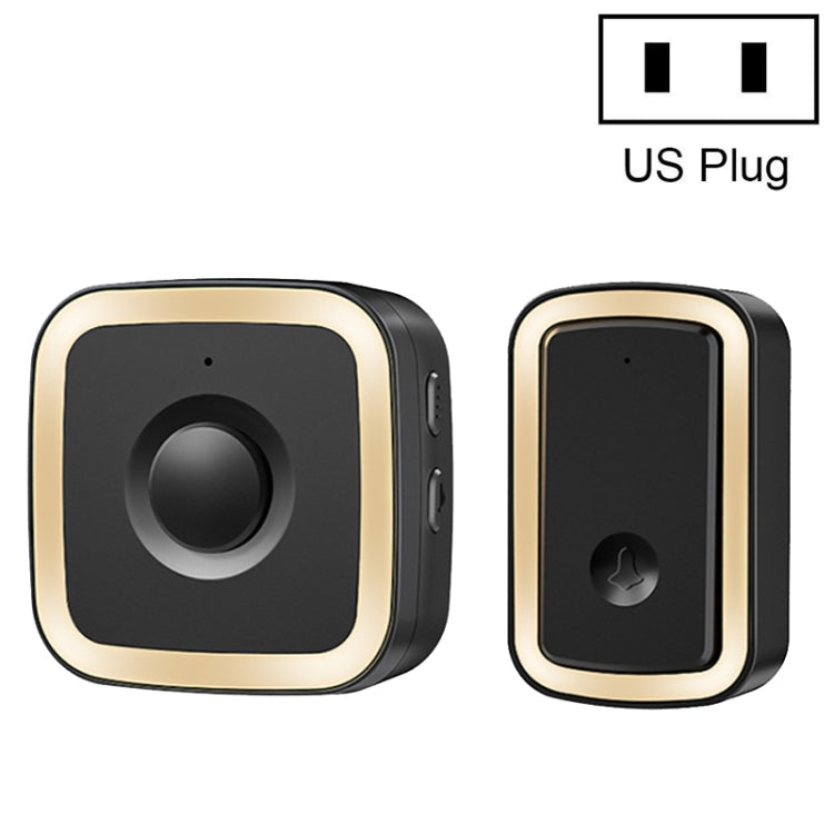 CACAZI A58 1 For 1 Smart Wireless Doorbell without Battery, Plug:US Plug(Black Gold) - Wireless Doorbell by CACAZI | Online Shopping South Africa | PMC TechLife | Buy Now Pay Later Mobicred