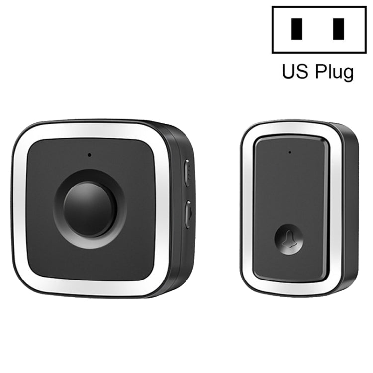 CACAZI A58 1 For 1 Smart Wireless Doorbell without Battery, Plug:US Plug(Black Silver) - Wireless Doorbell by CACAZI | Online Shopping South Africa | PMC TechLife | Buy Now Pay Later Mobicred