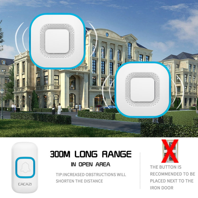 CACAZI V028F Wireless Music Doorbell without Battery, Plug:US Plug(Black) - Wireless Doorbell by CACAZI | Online Shopping South Africa | PMC TechLife | Buy Now Pay Later Mobicred