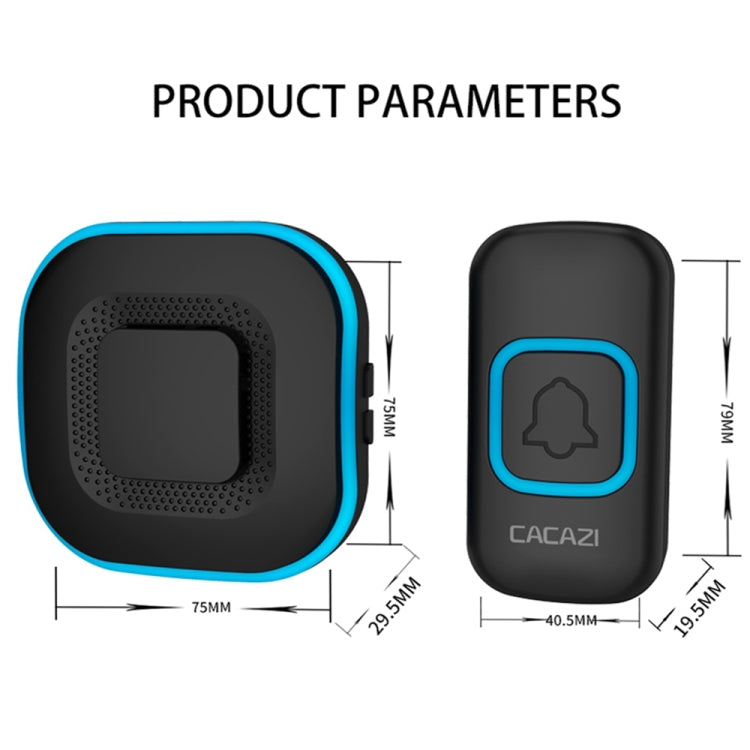 CACAZI V028F Wireless Music Doorbell without Battery, Plug:EU Plug(Black) - Wireless Doorbell by CACAZI | Online Shopping South Africa | PMC TechLife | Buy Now Pay Later Mobicred