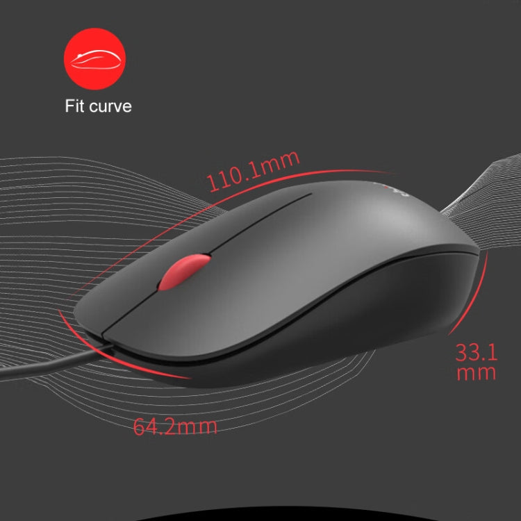 Lenovo Thinkplus M80 Office Lightweight Ergonomic Laptop Mouse, Specification: Wired - free shipping - PMC TechLife - Order now!