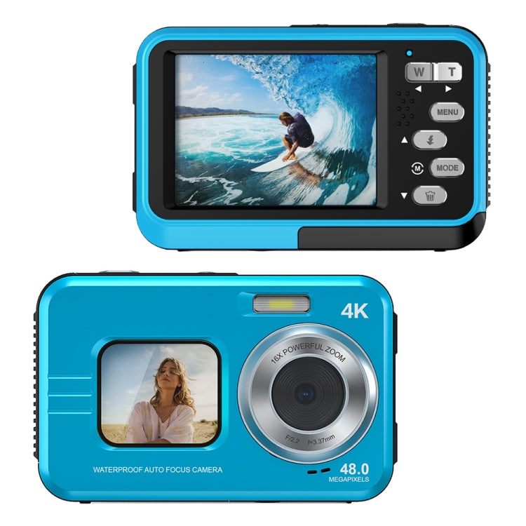 WDC901 3.5m Waterproof 48MP HD Dual Screen Outdoor Sports Digital Camera AU Plug(Blue) - Children Cameras by PMC TechLife | Online Shopping South Africa | PMC TechLife | Buy Now Pay Later Mobicred