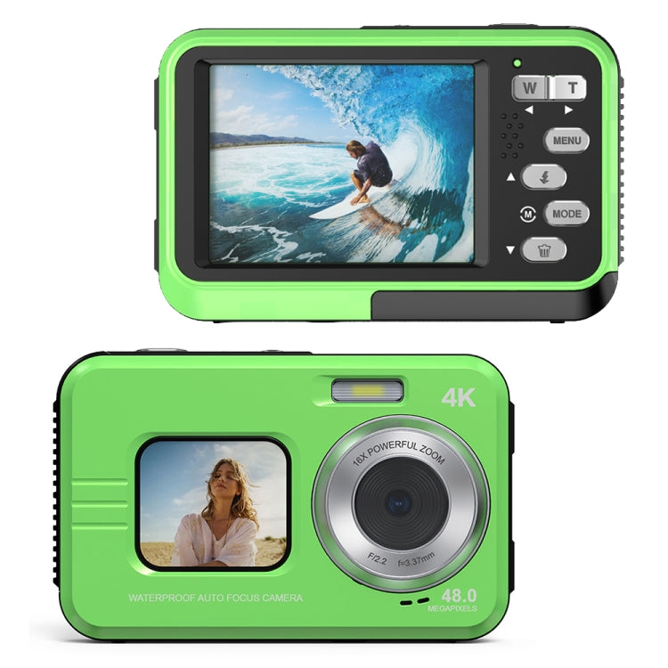 WDC901 3.5m Waterproof 48MP HD Dual Screen Outdoor Sports Digital Camera AU Plug(Green) - Children Cameras by PMC TechLife | Online Shopping South Africa | PMC TechLife | Buy Now Pay Later Mobicred