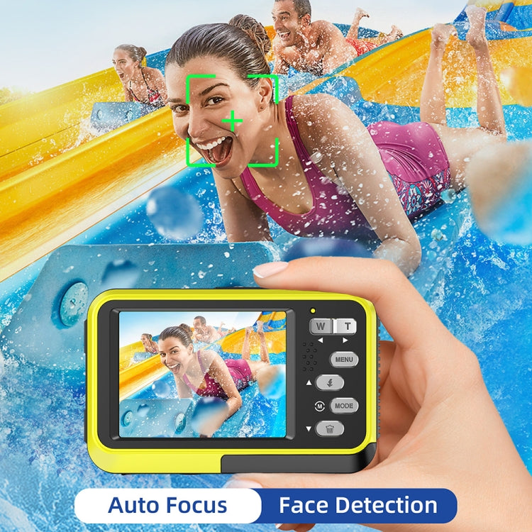 WDC901 3.5m Waterproof 48MP HD Dual Screen Outdoor Sports Digital Camera EU Plug(Yellow) - Children Cameras by PMC TechLife | Online Shopping South Africa | PMC TechLife | Buy Now Pay Later Mobicred