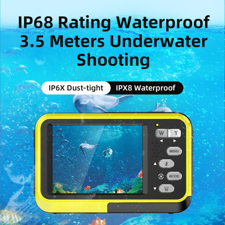 WDC901 3.5m Waterproof 48MP HD Dual Screen Outdoor Sports Digital Camera EU Plug(Green) - Children Cameras by PMC TechLife | Online Shopping South Africa | PMC TechLife | Buy Now Pay Later Mobicred