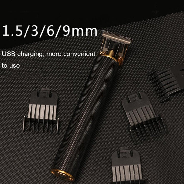 Hollow T-Shaped Steel Head Hair Trimmer USB Charging Carving Electric Hair Clipper, Color: Black - free shipping - PMC TechLife - Order now!