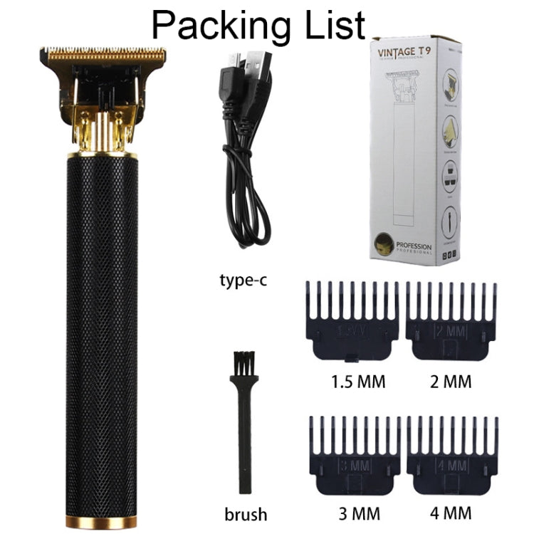 Hollow T-Shaped Steel Head Hair Trimmer USB Charging Carving Electric Hair Clipper, Color: Black - free shipping - PMC TechLife - Order now!