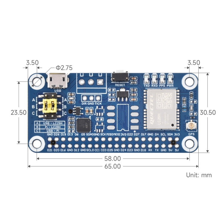 Waveshare For Raspberry Pi LC29H Series Dual-Band L1+L5 Positioning GPS Module, Spec: (AA) GPS HAT - free shipping - PMC TechLife - Order now!