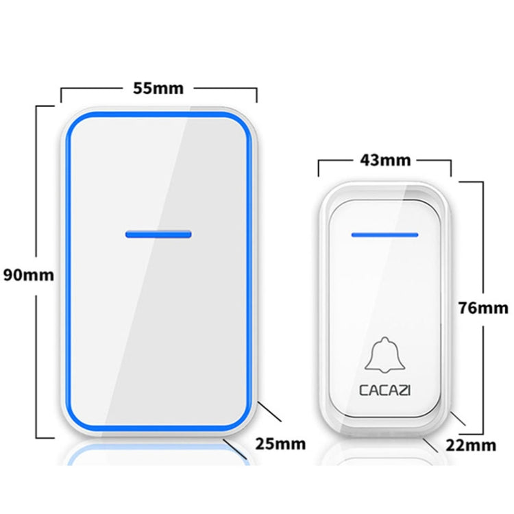 CACAZI Home Smart Digital Wireless Doorbell Remote Electronic Doorbell Elderly Pager, Style: US Plug(Black) - Wireless Doorbell by CACAZI | Online Shopping South Africa | PMC TechLife | Buy Now Pay Later Mobicred