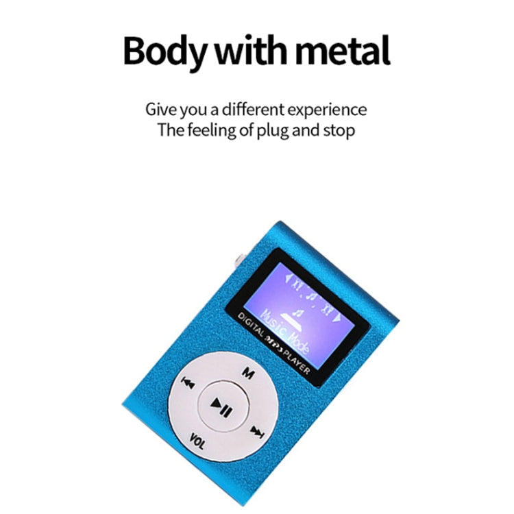 128M+Earphone+Cable Mini Lavalier Metal MP3 Music Player with Screen(Black) - MP3 Player by PMC TechLife | Online Shopping South Africa | PMC TechLife | Buy Now Pay Later Mobicred