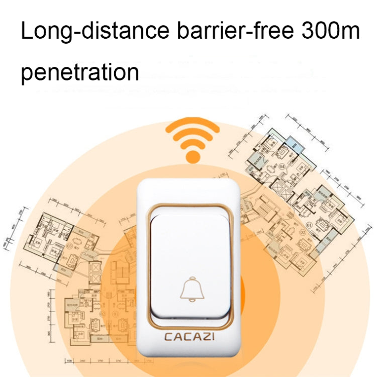 CACAZI Smart Waterproof Music Wireless Doorbell Multifunctional Pager, Style: EU Plug(Black) - Wireless Doorbell by CACAZI | Online Shopping South Africa | PMC TechLife | Buy Now Pay Later Mobicred