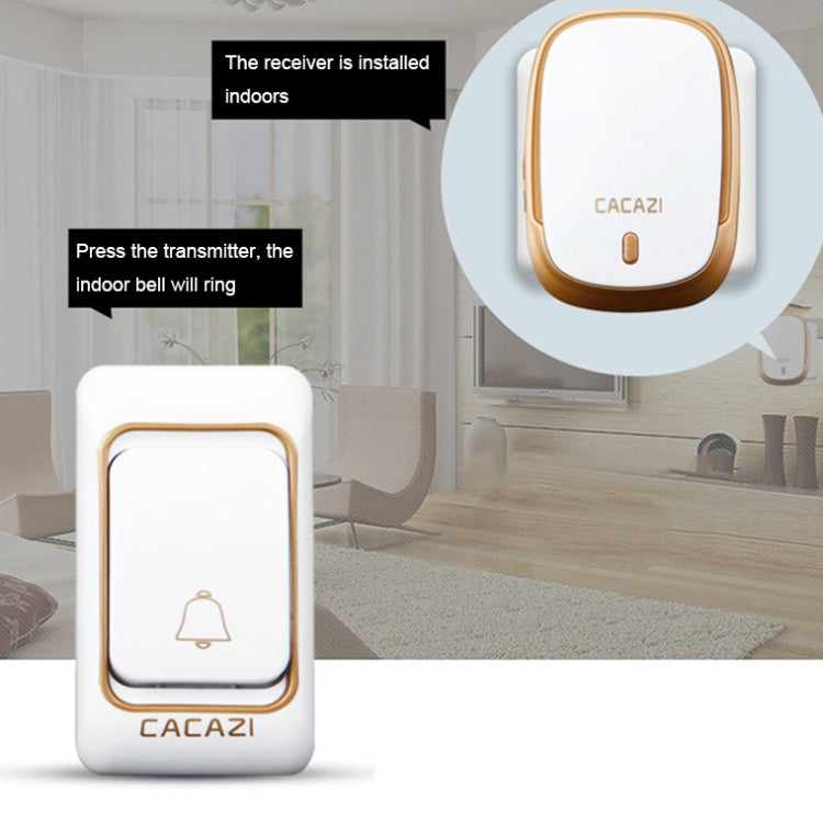 CACAZI Smart Waterproof Music Wireless Doorbell Multifunctional Pager, Style: UK Plug(Silver) - Wireless Doorbell by CACAZI | Online Shopping South Africa | PMC TechLife | Buy Now Pay Later Mobicred