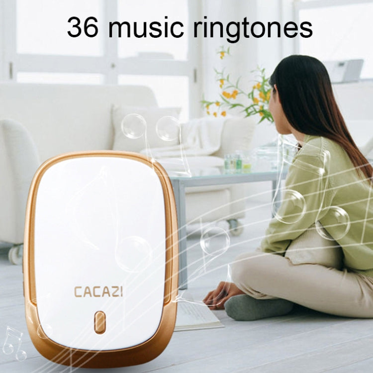 CACAZI Smart Waterproof Music Wireless Doorbell Multifunctional Pager, Style: EU Plug(Black) - Wireless Doorbell by CACAZI | Online Shopping South Africa | PMC TechLife | Buy Now Pay Later Mobicred