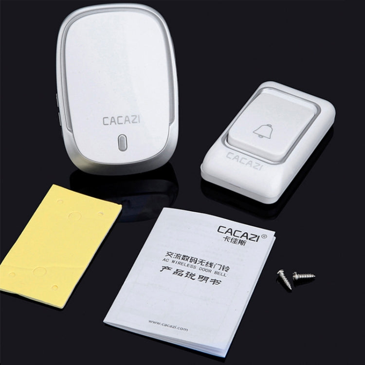 CACAZI Smart Waterproof Music Wireless Doorbell Multifunctional Pager, Style: UK Plug(Silver) - Wireless Doorbell by CACAZI | Online Shopping South Africa | PMC TechLife | Buy Now Pay Later Mobicred