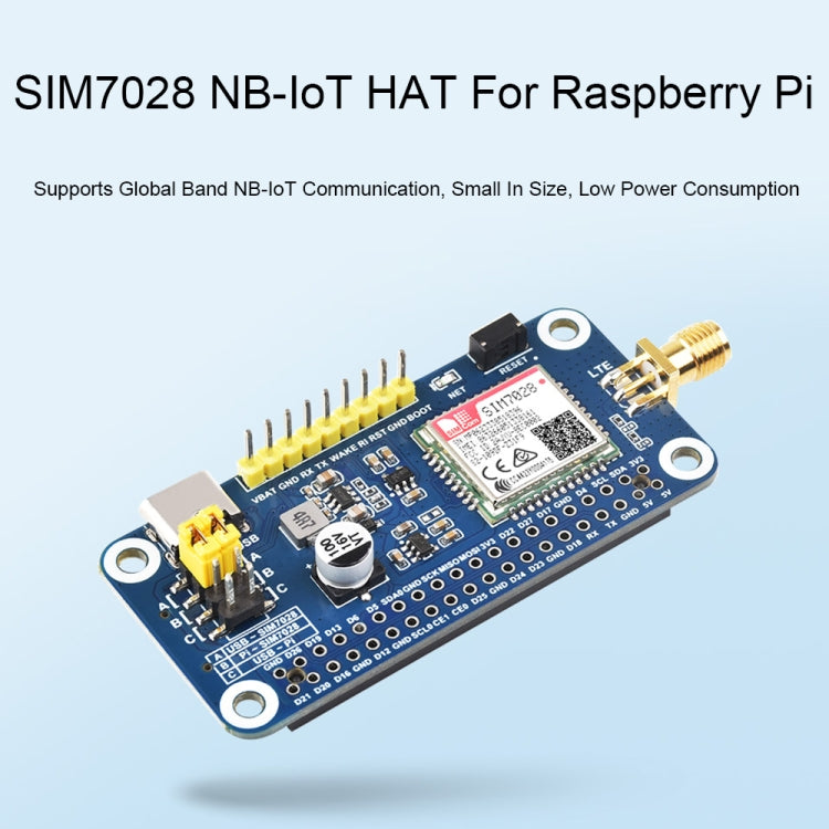 Waveshare 25349 SIM7028 NB-IoT HAT For Raspberry Pi, Supports Global Band NB-IoT Communication - free shipping - PMC TechLife - Order now!