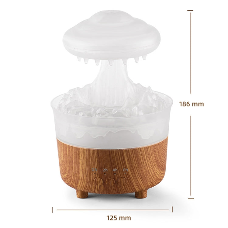 V50 Desktop Colorful Night Light Humidifier Wood Grain Water Drop Aroma Diffuser, Spec: AU Plug(White) - free shipping - PMC TechLife - Order now!