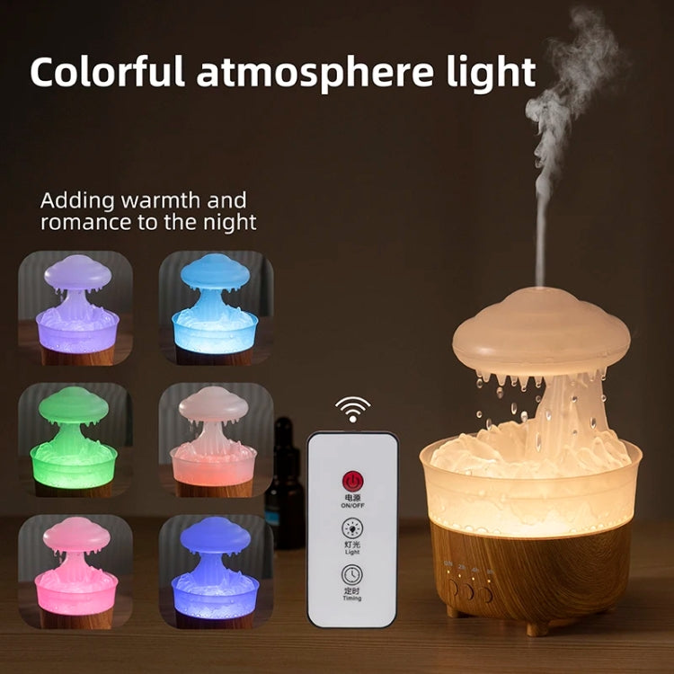 V50 Desktop Colorful Night Light Humidifier Wood Grain Water Drop Aroma Diffuser, Spec: UK Plug(Green) - free shipping - PMC TechLife - Order now!