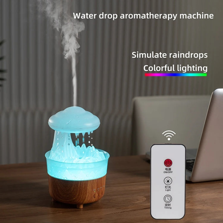 V50 Desktop Colorful Night Light Humidifier Wood Grain Water Drop Aroma Diffuser, Spec: AU Plug(White) - free shipping - PMC TechLife - Order now!