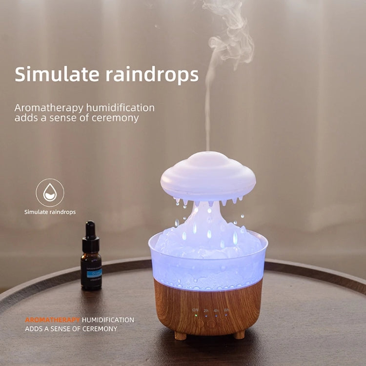 V50 Desktop Colorful Night Light Humidifier Wood Grain Water Drop Aroma Diffuser, Spec: UK Plug(Green) - free shipping - PMC TechLife - Order now!