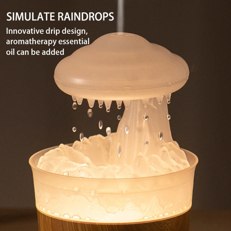V50 Desktop Colorful Night Light Humidifier Wood Grain Water Drop Aroma Diffuser, Spec: UK Plug(Green) - free shipping - PMC TechLife - Order now!