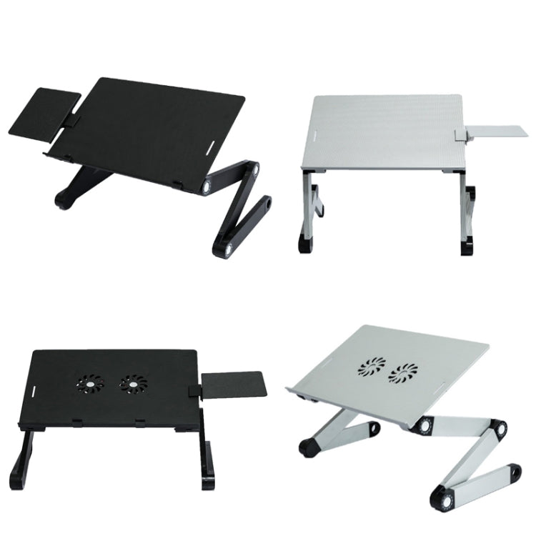 T8 Aluminum Alloy Folding & Lifting Laptop Desk Office Desk Heightening Bracket with Fan & Mouse Board (Silver) - Laptop Stand by PMC Jewellery | Online Shopping South Africa | PMC Jewellery | Buy Now Pay Later Mobicred