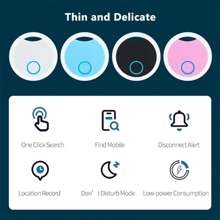 2 PCS S8 Round Bluetooth Anti-Lost Device Key Luggage Tracking Device Two-Way Alarm(White) - Anti-lost Alarm by PMc TechLife | Online Shopping South Africa | PMc TechLife | Buy Now Pay Later Mobicred