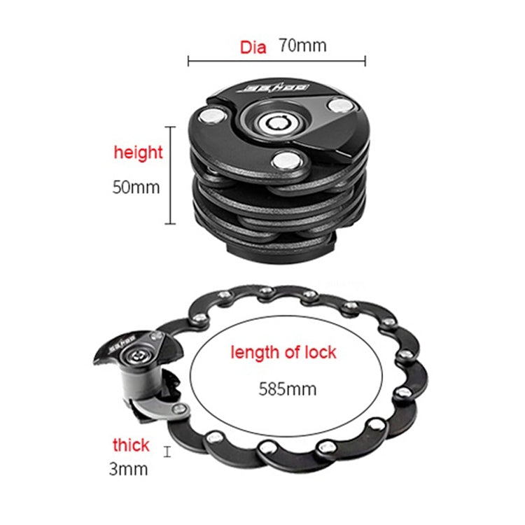 SAHOO Bicycle Anti-Theft Lock Mountain Bike Fixed Folding Lock Chain Lock Creative Hamburger Lock(Black) - free shipping - PMc TechLife - Order now!