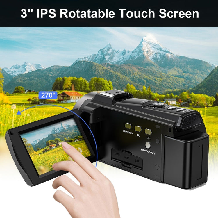 HDV265K 5K 30FPS 3.0-Inch HD Digital 3X Optical Zoom Outdoor Sports DV Camera US Plug(Black) - Video Cameras by PMC TechLife | Online Shopping South Africa | PMC TechLife | Buy Now Pay Later Mobicred