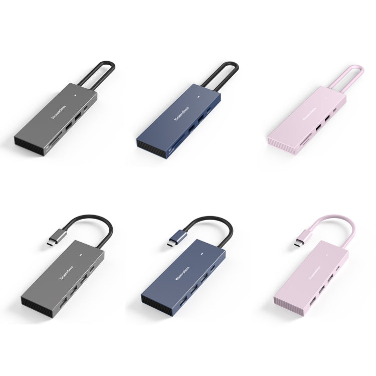 Blueendless 4K60Hz + Data Port Type-C Docking Station USB3.0 Splitter, Spec: 7-in-1 Card Reading Gray - free shipping - PMC Jewellery - Order now!